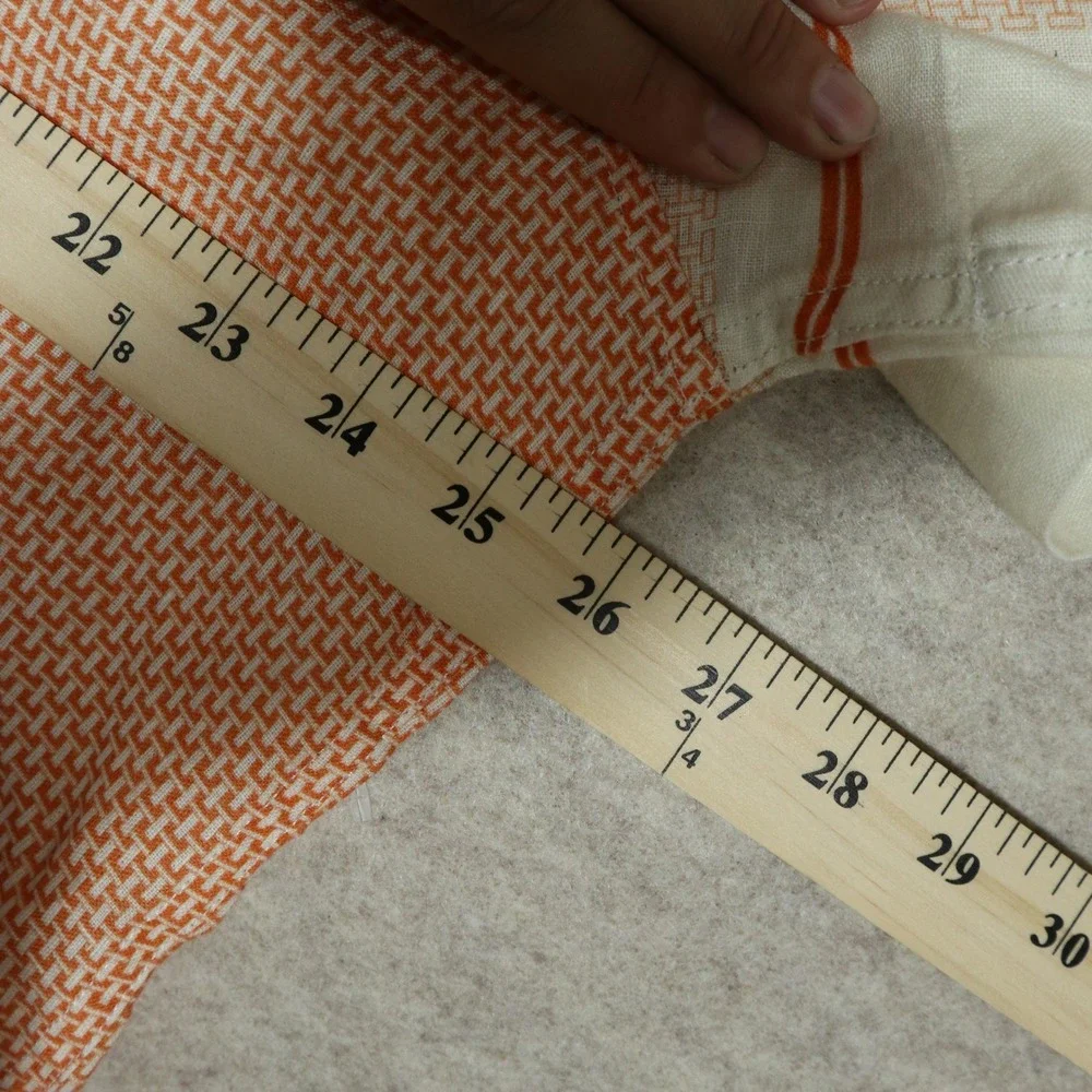 Banana Republic Shirt XL Orange Print Linen Modern Camp Collar 646099